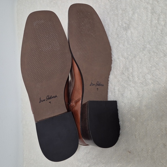 Sam Edelman Thatcher Brown Leather Square Toe Ankle Boot 9M - Picture 5 of 13